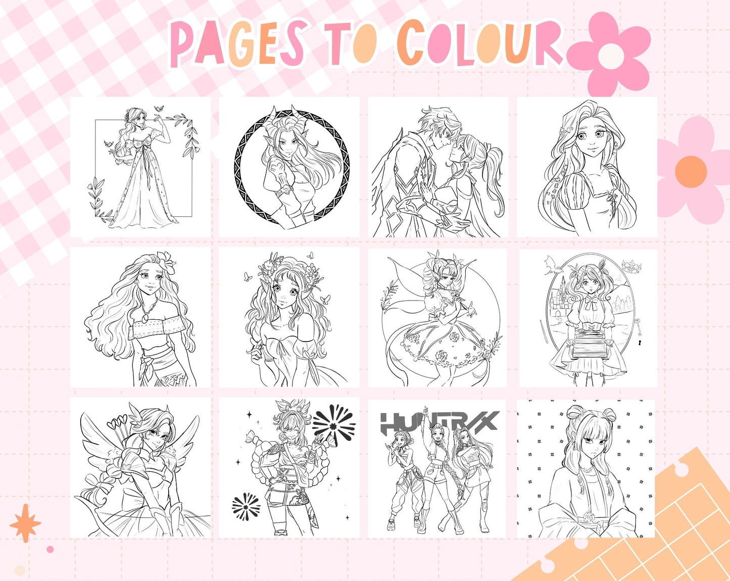 Character Colouring Book Paper Back - Volume 1 Mixed - Anime, movies, book fan art and original fantasy characters