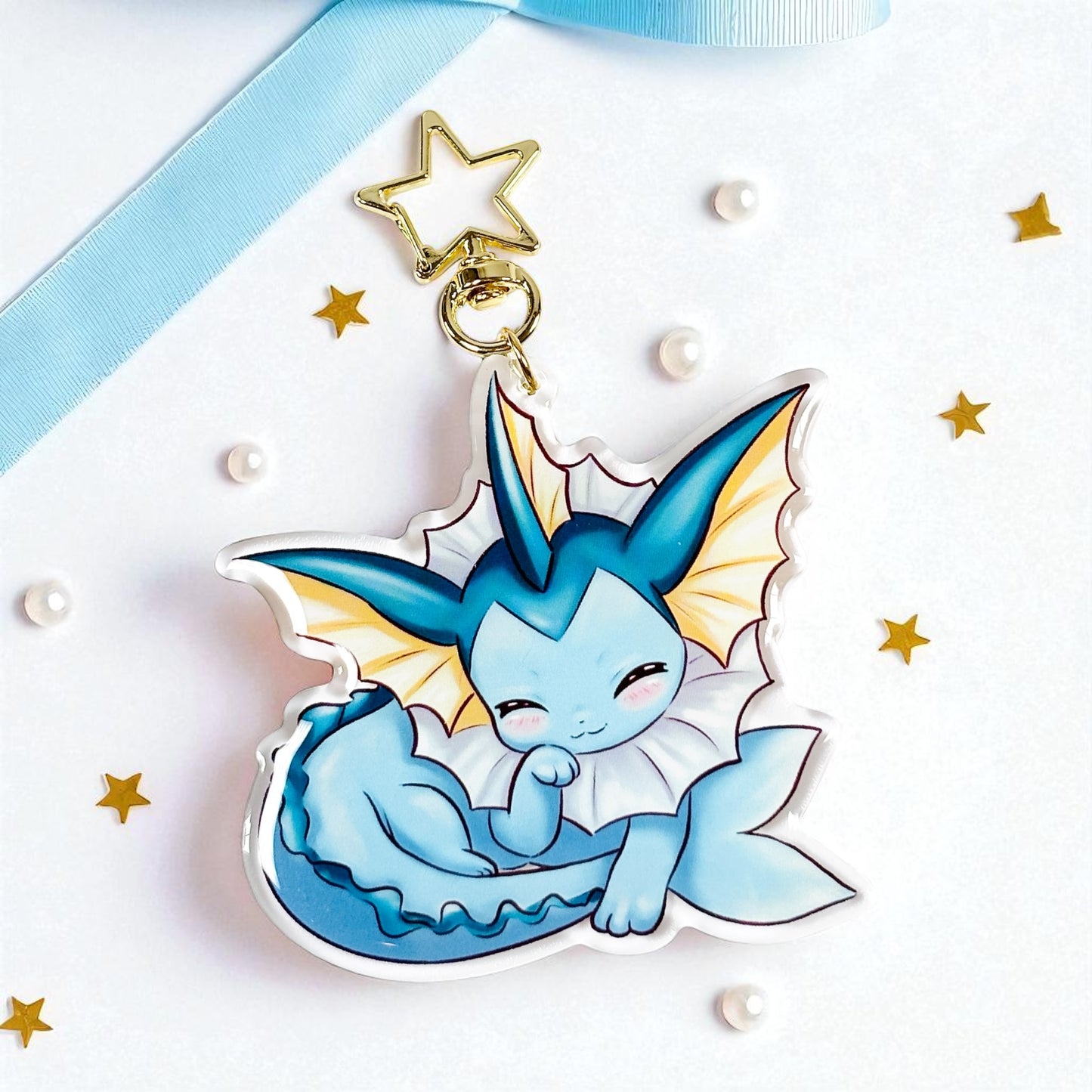 Kawaii Cute Vaporeon Acrylic Keychain / Keyring