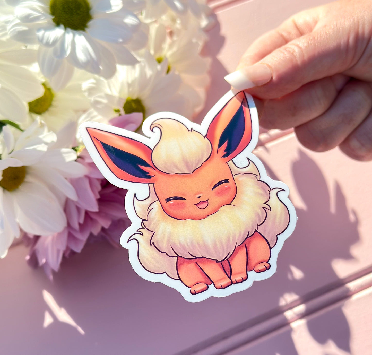 Kawaii Flareon Vinyl Die Cut Sticker