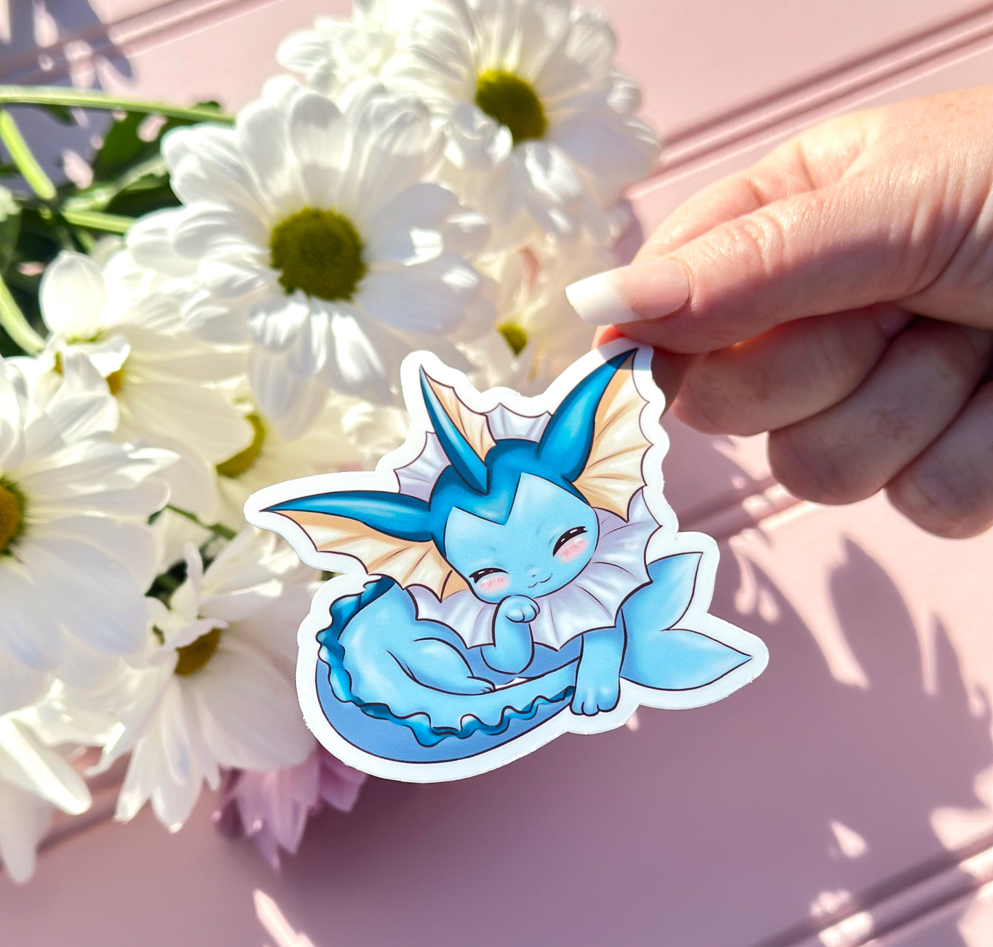 Kawaii Vaporeon Vinyl Die Cut Sticker