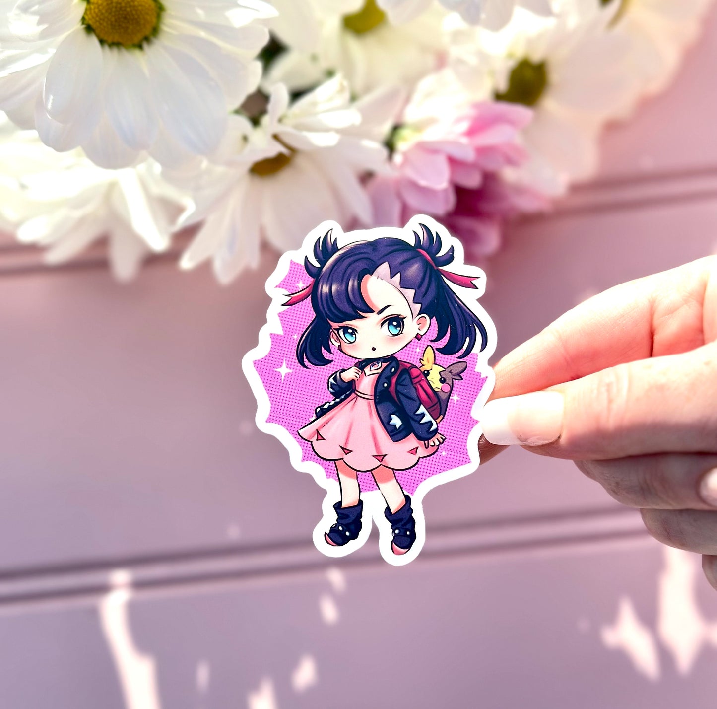 Pokemon chibi Marnie Vinyl Die Cut Sticker