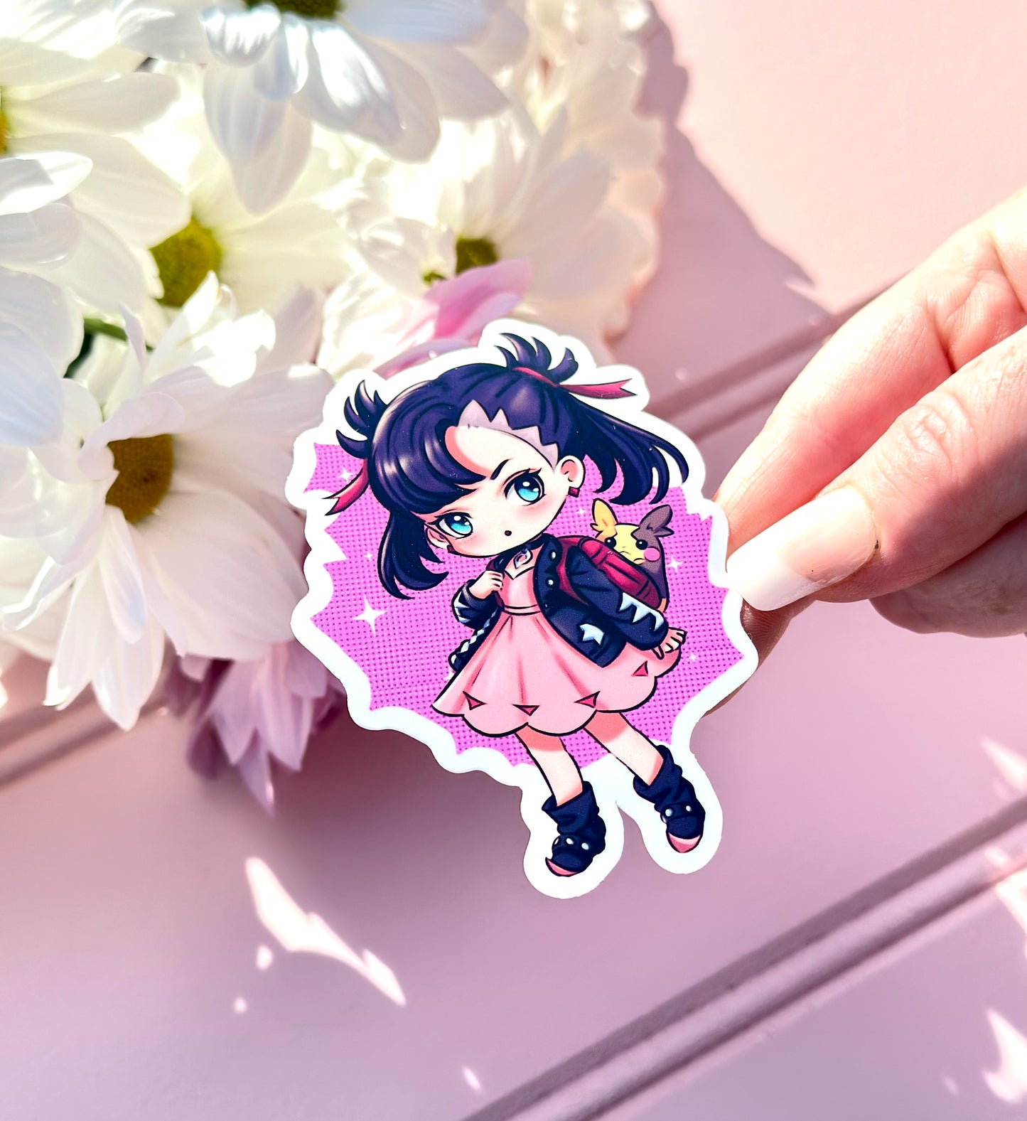 Pokemon chibi Marnie Vinyl Die Cut Sticker