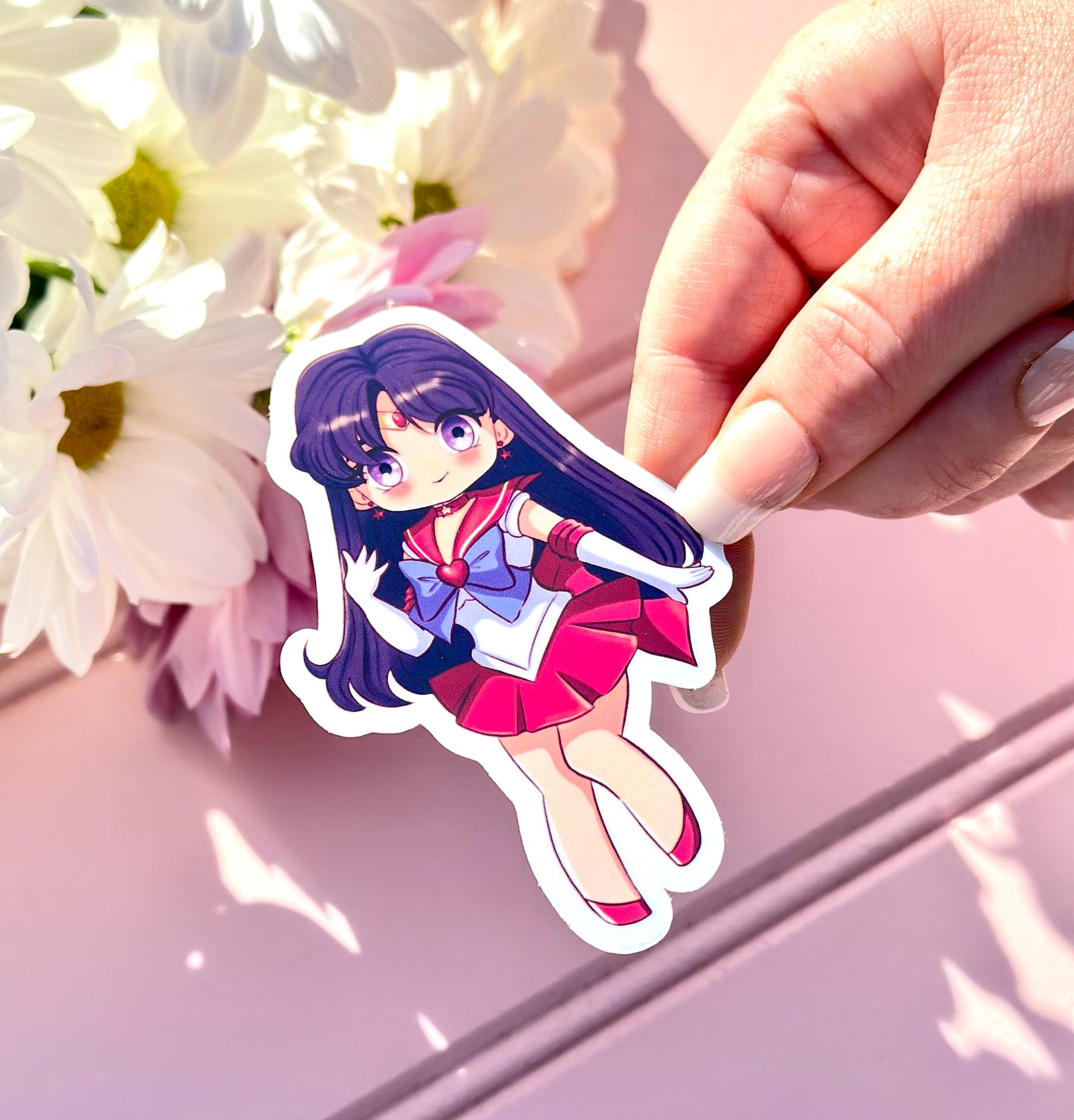 Chibi Sailor Mars Vinyl Die Cut Sticker