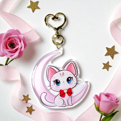 Kawaii Artemis Sailor Moon Acrylic Keychain / Keyring