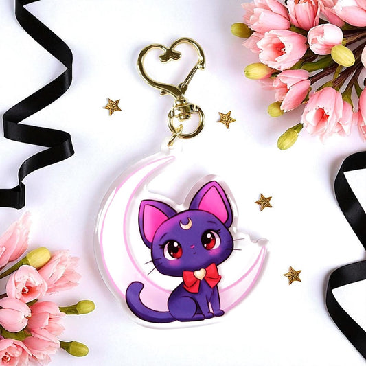 Kawaii Luna Sailor Moon Acrylic Keychain / Keyring