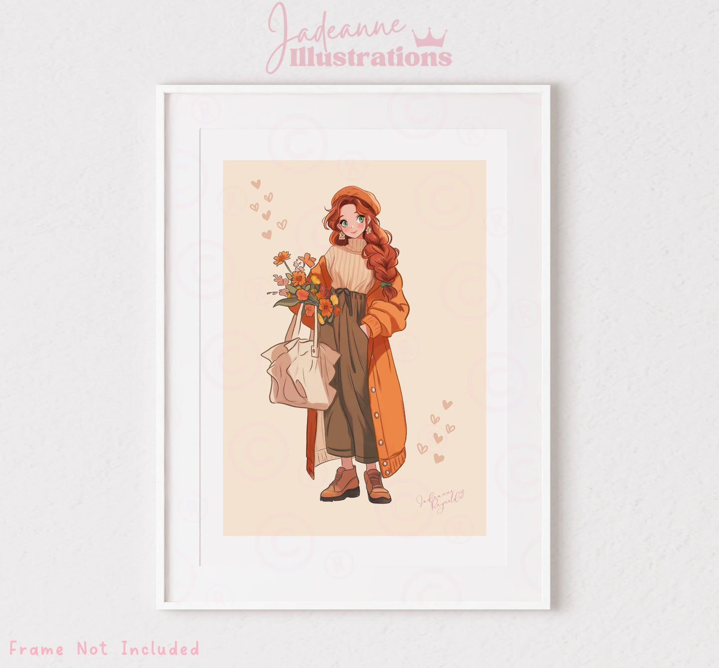 Cute Fall girl Art print