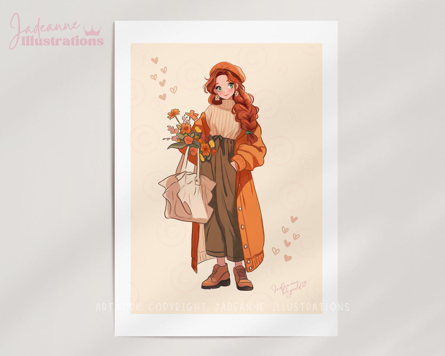 Cute Fall girl Art print