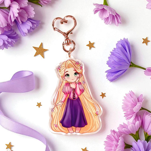 Chibi Rapunzel Acrylic Keychain / Keyring