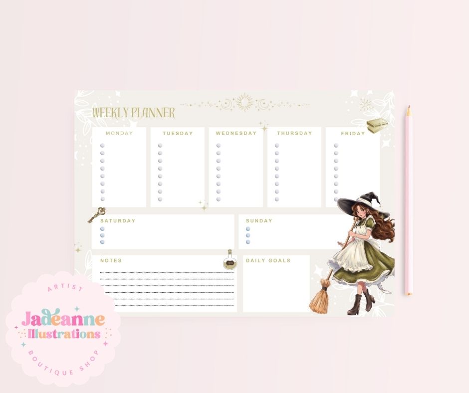 Witchy A4 50 Page weekly planner