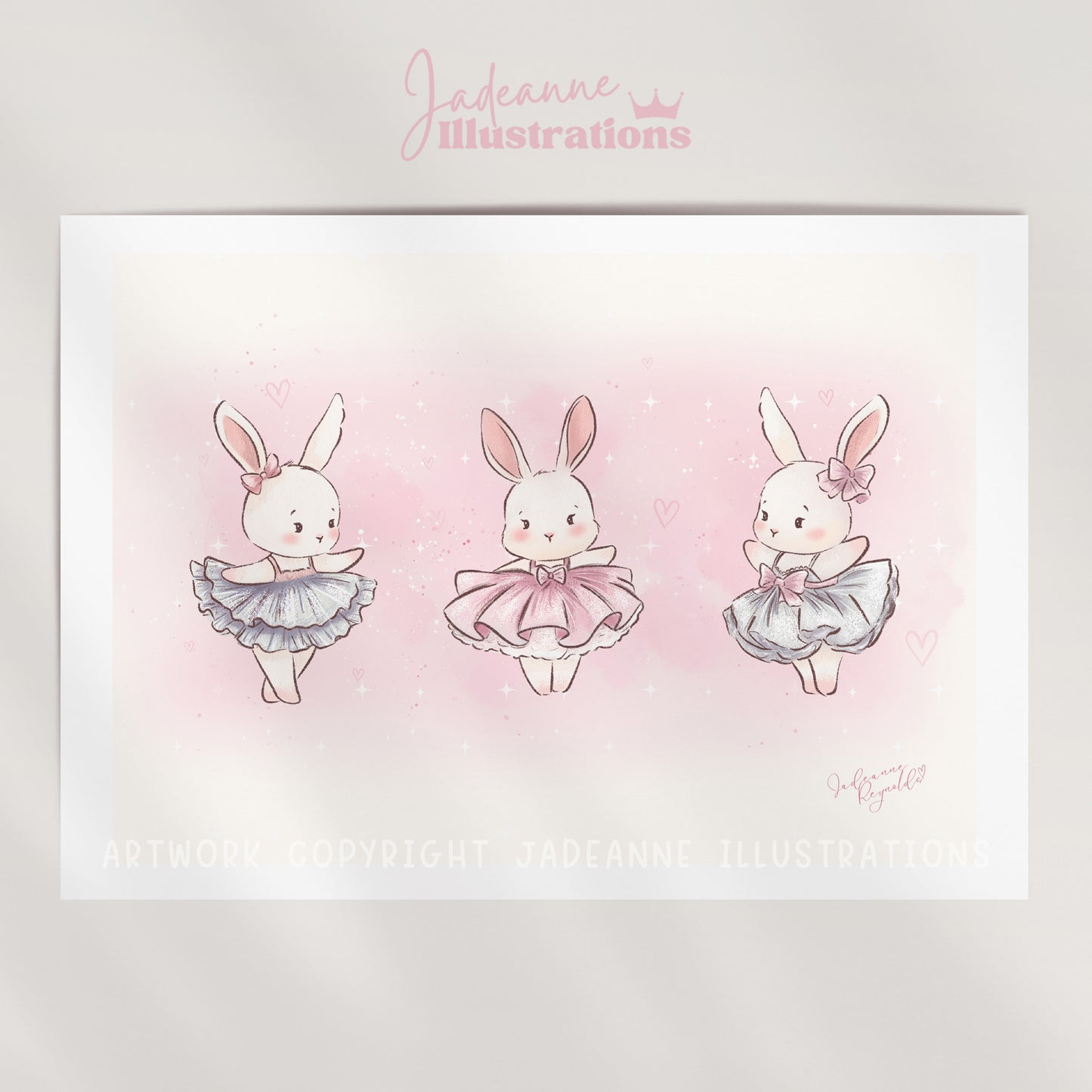 Ballerina Bunnies Art print