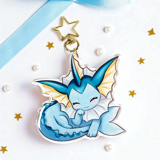 Kawaii Cute Vaporeon Acrylic Keychain / Keyring