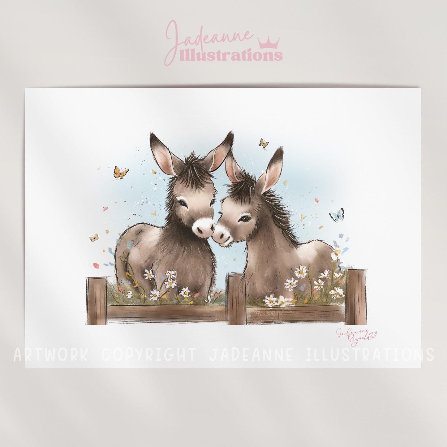 Adorable Donkey's Art Print