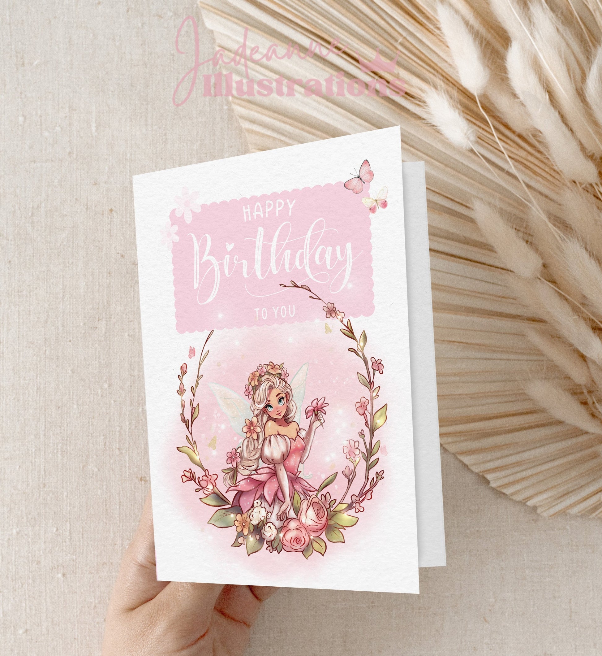 Flower fairy birthday card