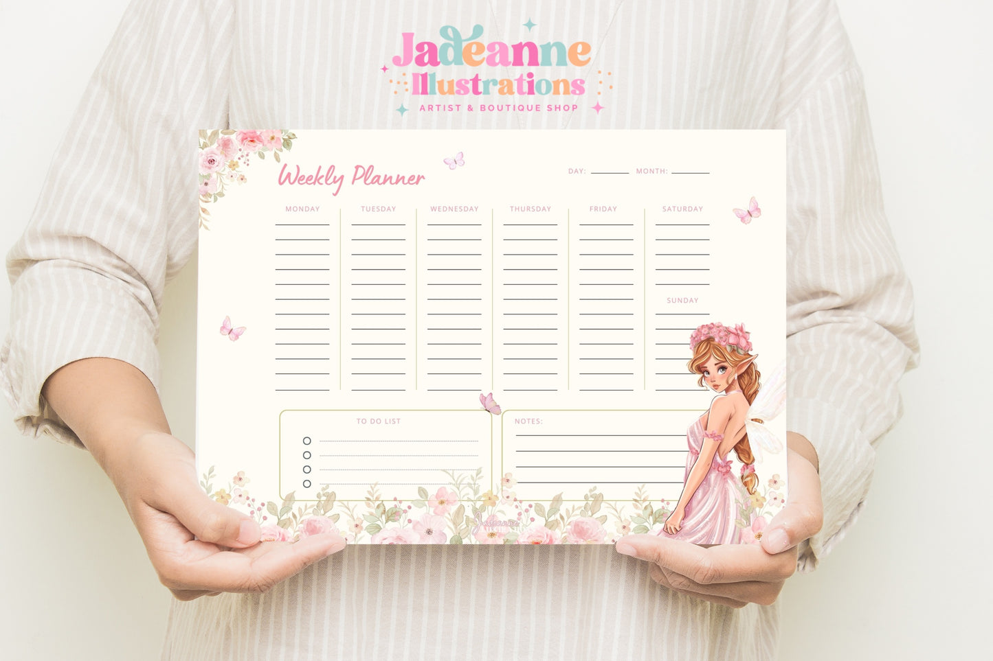 Fairy Floral A4 50 Page weekly planner