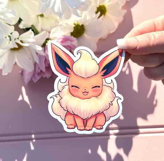 Kawaii Flareon Vinyl Die Cut Sticker