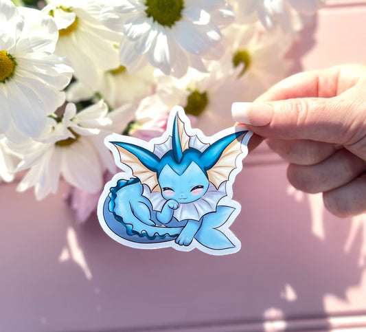 Kawaii Vaporeon Vinyl Die Cut Sticker
