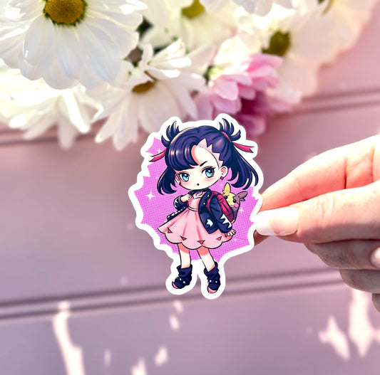 Pokemon chibi Marnie Vinyl Die Cut Sticker