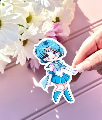 Chibi Sailor Mercury Vinyl Die Cut Sticker