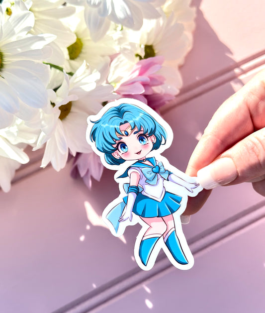 Chibi Sailor Mercury Vinyl Die Cut Sticker