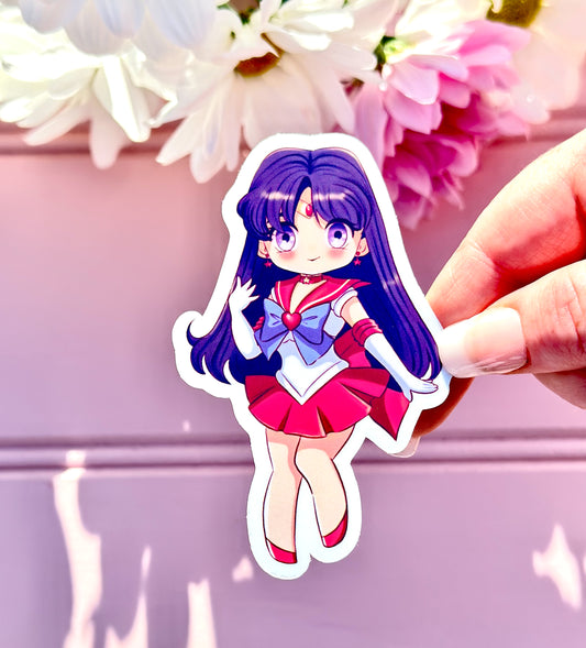 Chibi Sailor Mars Vinyl Die Cut Sticker