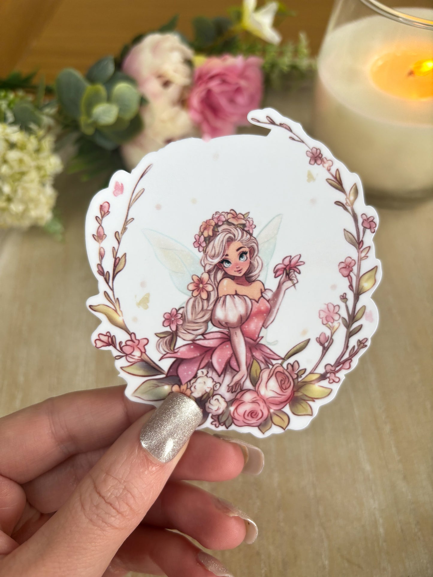 Flower Fairy die cut Sticker