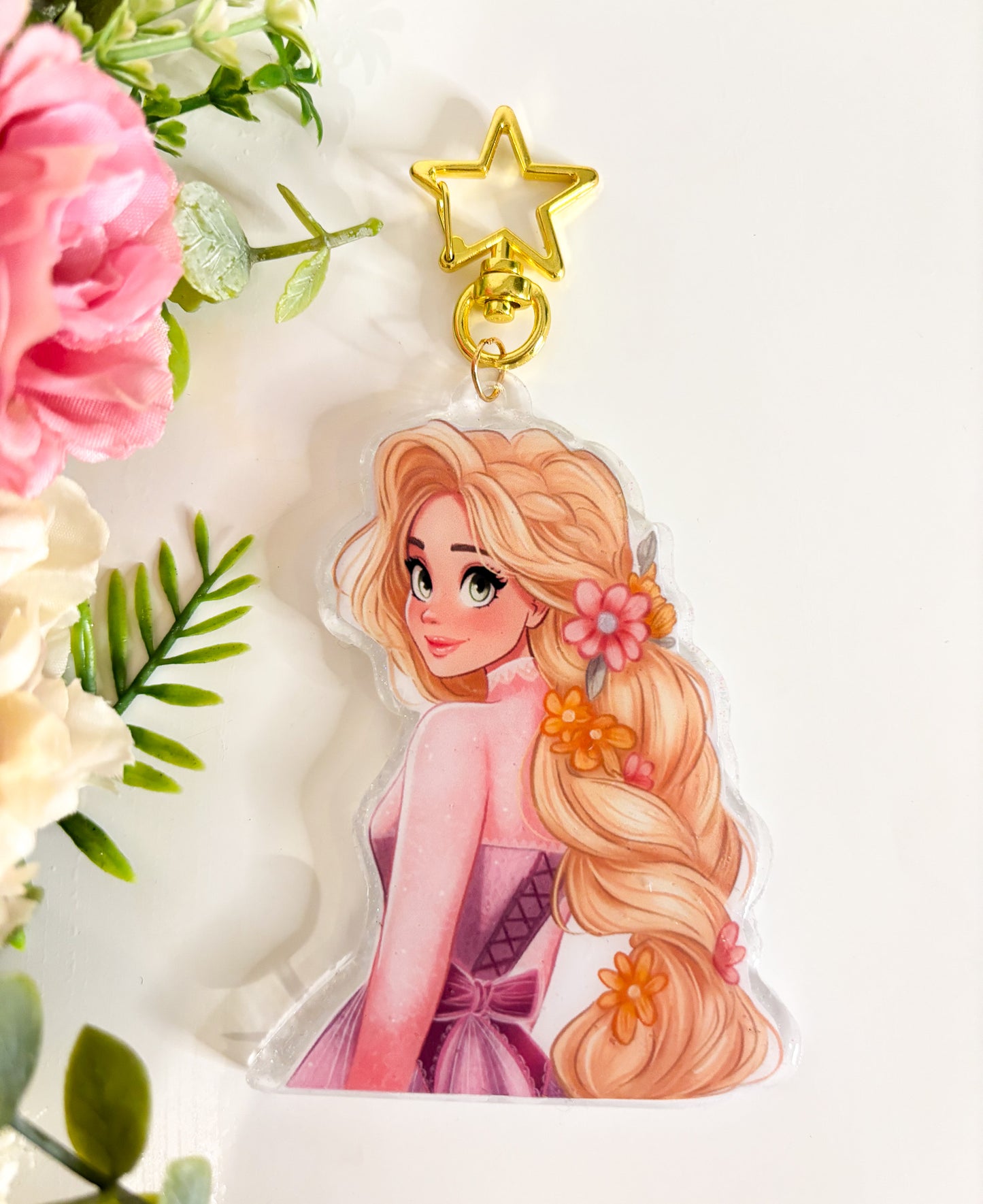 Flower Princess Resin Keyring