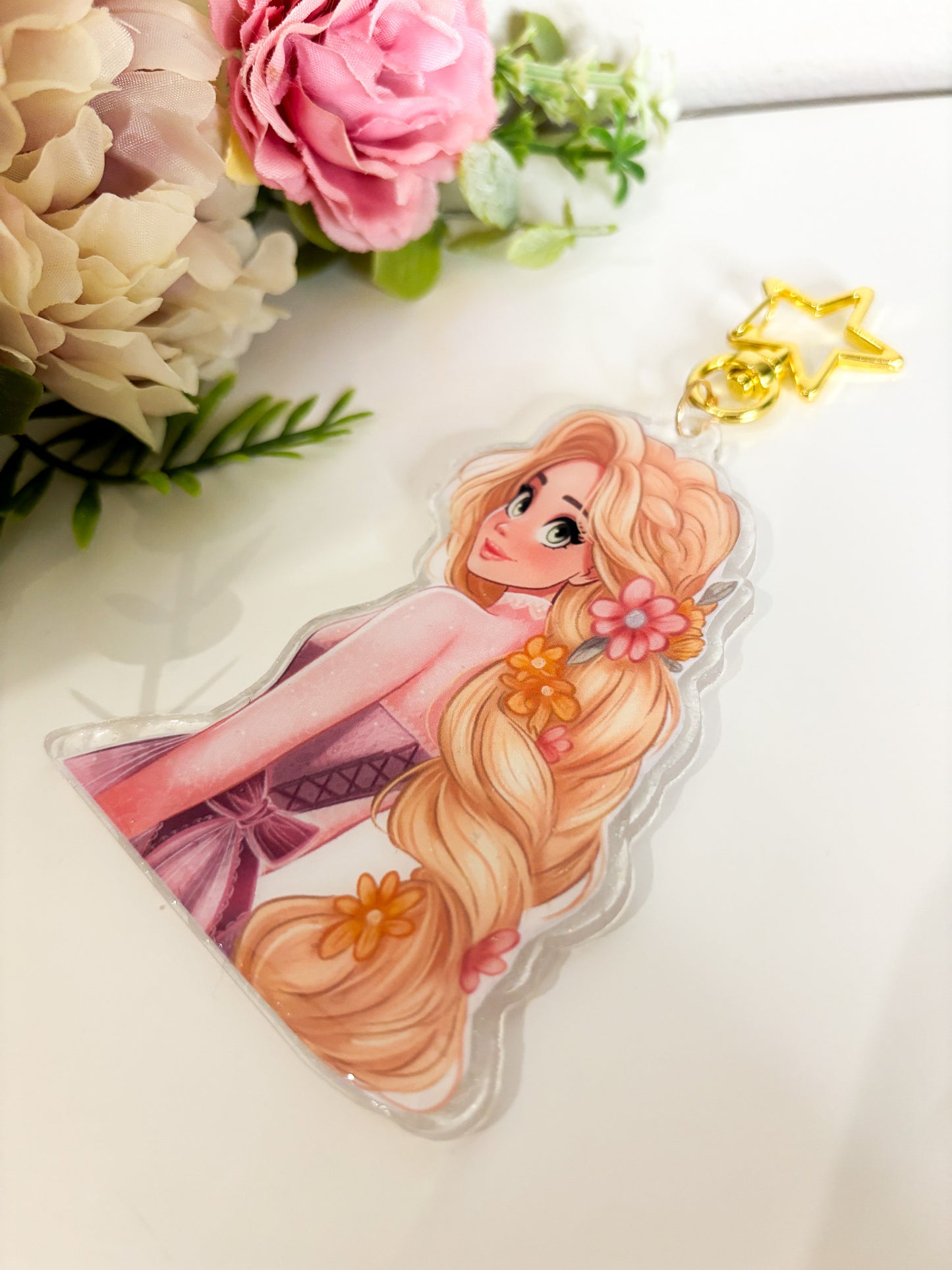 Flower Princess Resin Keyring