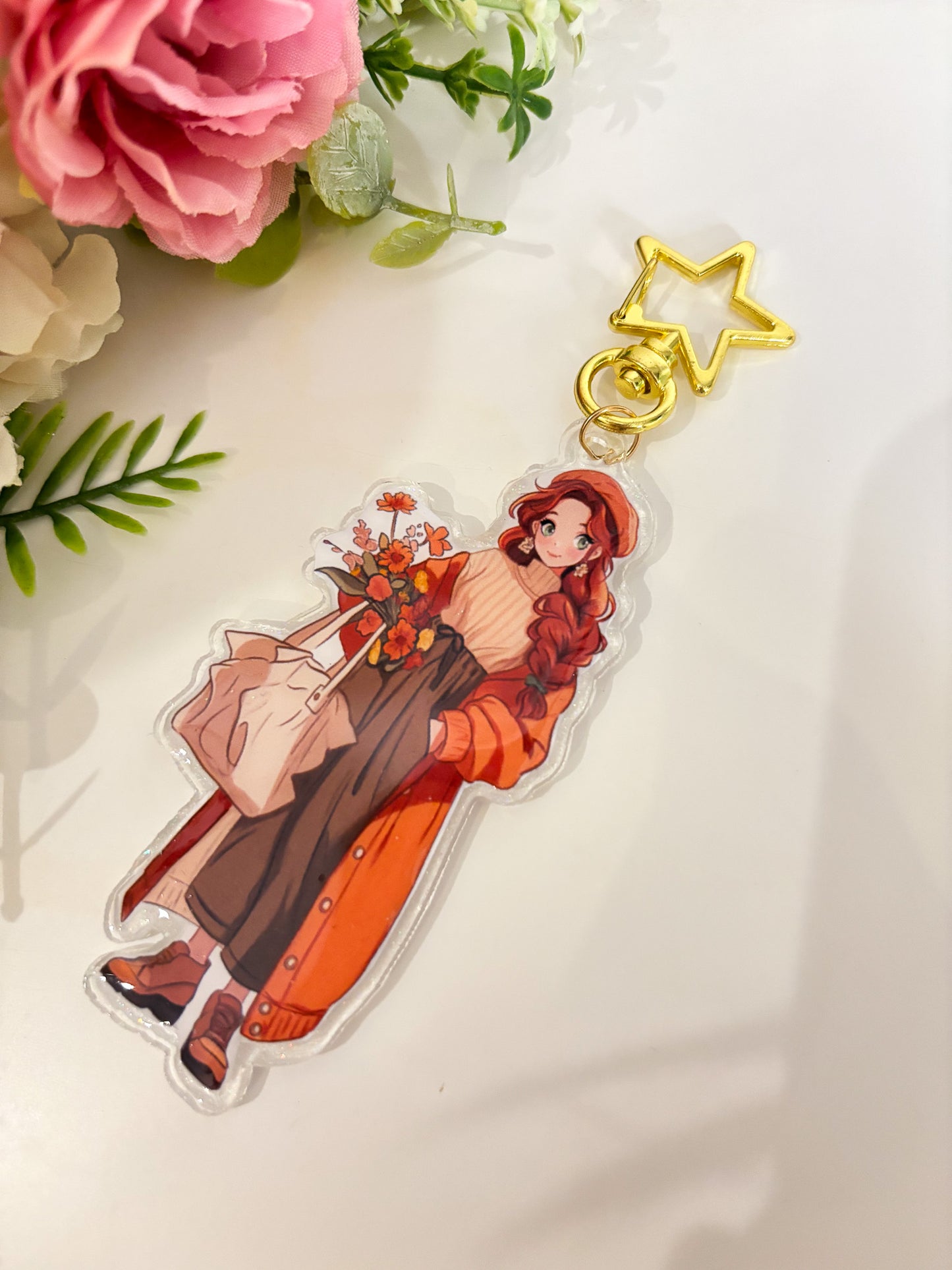 Kawaii Girl Resin Keyring