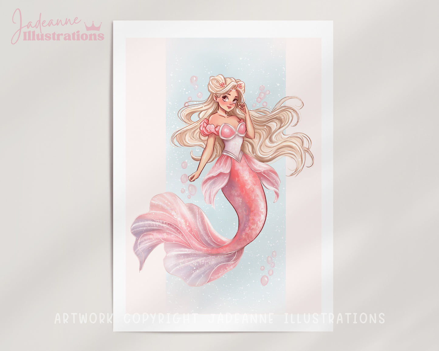 Pink Mermaid Art Print