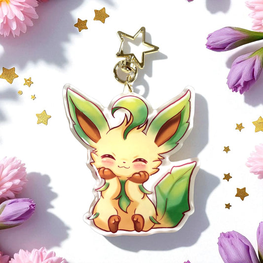 Kawaii Cute Leafeon Acrylic Keychain / Keyring