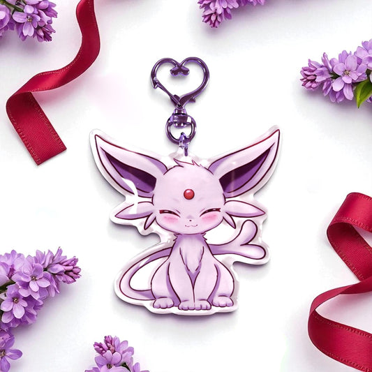 Kawaii Cute Espeon Acrylic Keychain / Keyring