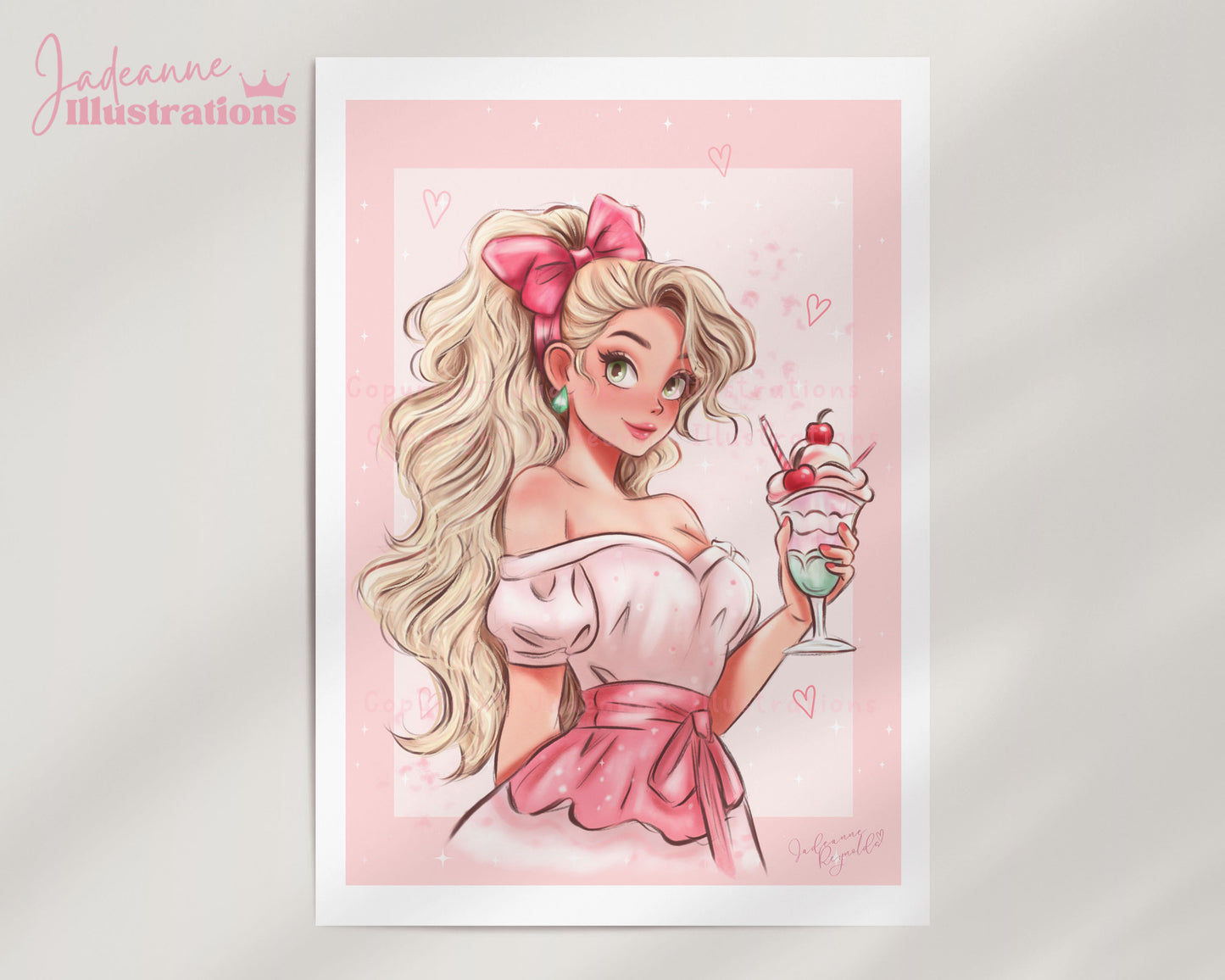 Sundae Pin Up Girl Art Print