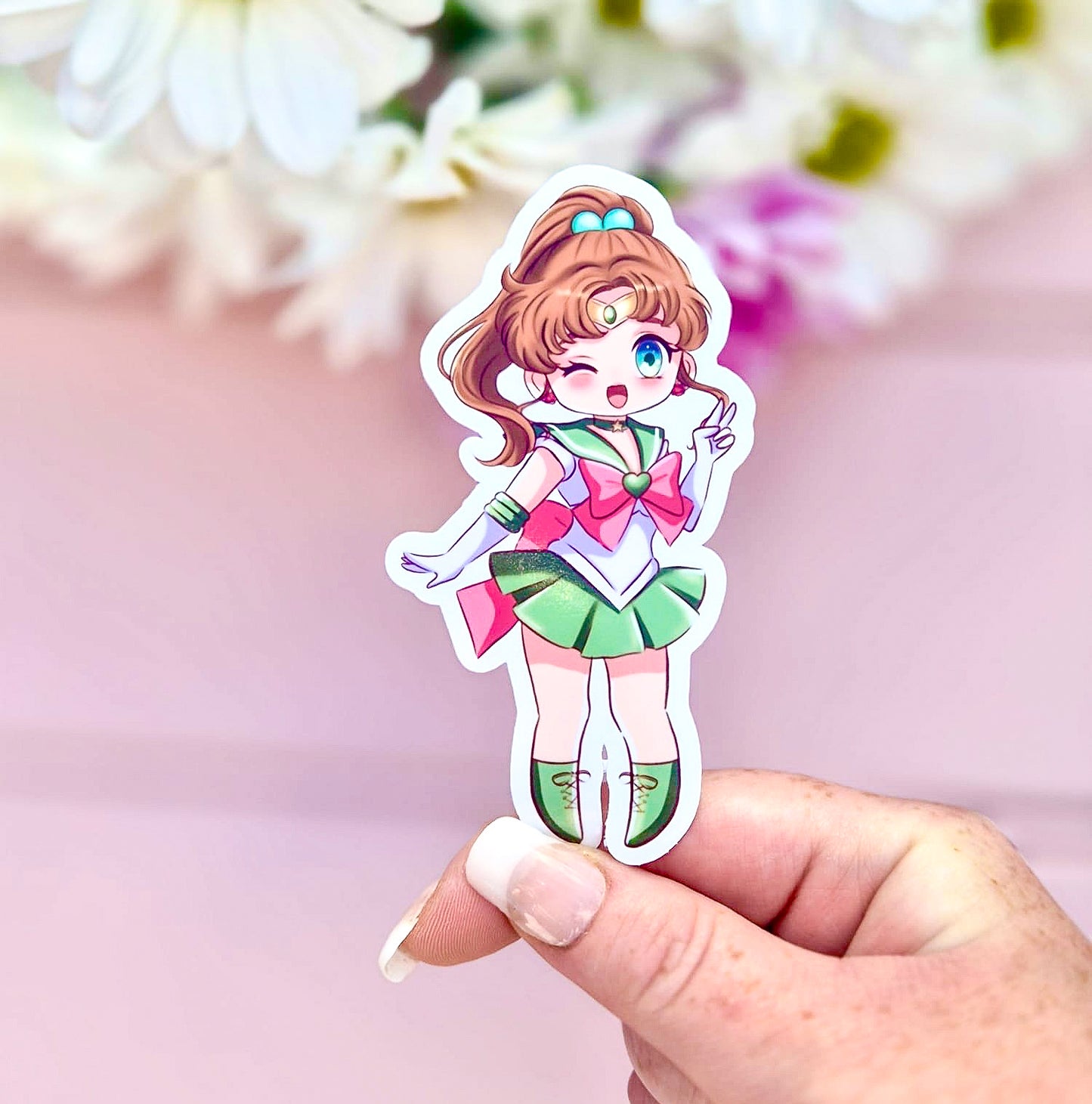Chibi Sailor Jupiter Vinyl Die Cut Sticker