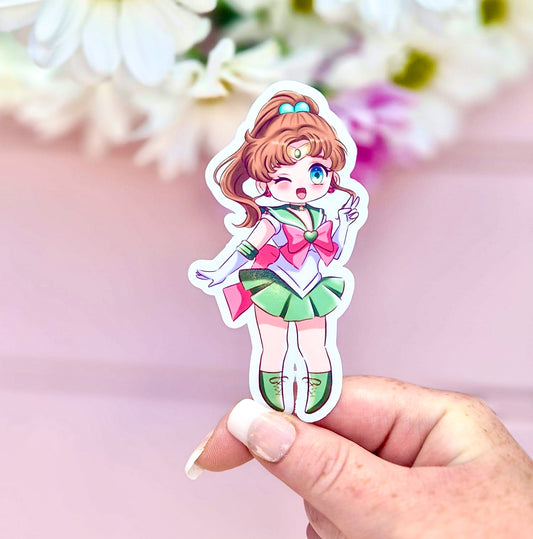 Chibi Sailor Jupiter Vinyl Die Cut Sticker