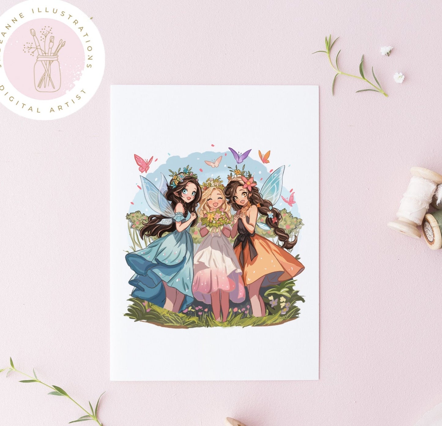 Fairy friends Art print