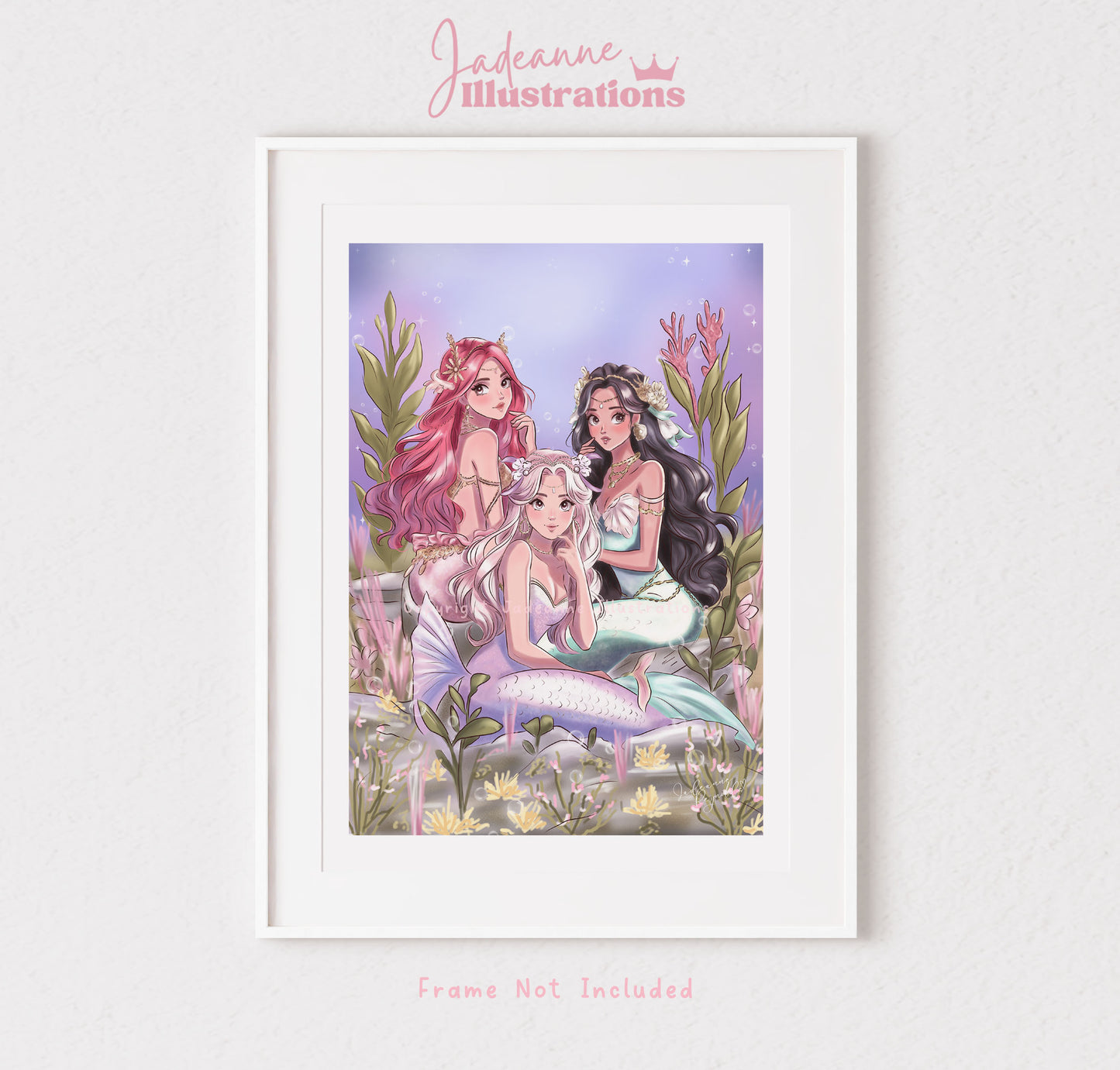 Mermaid Sisters Art Print