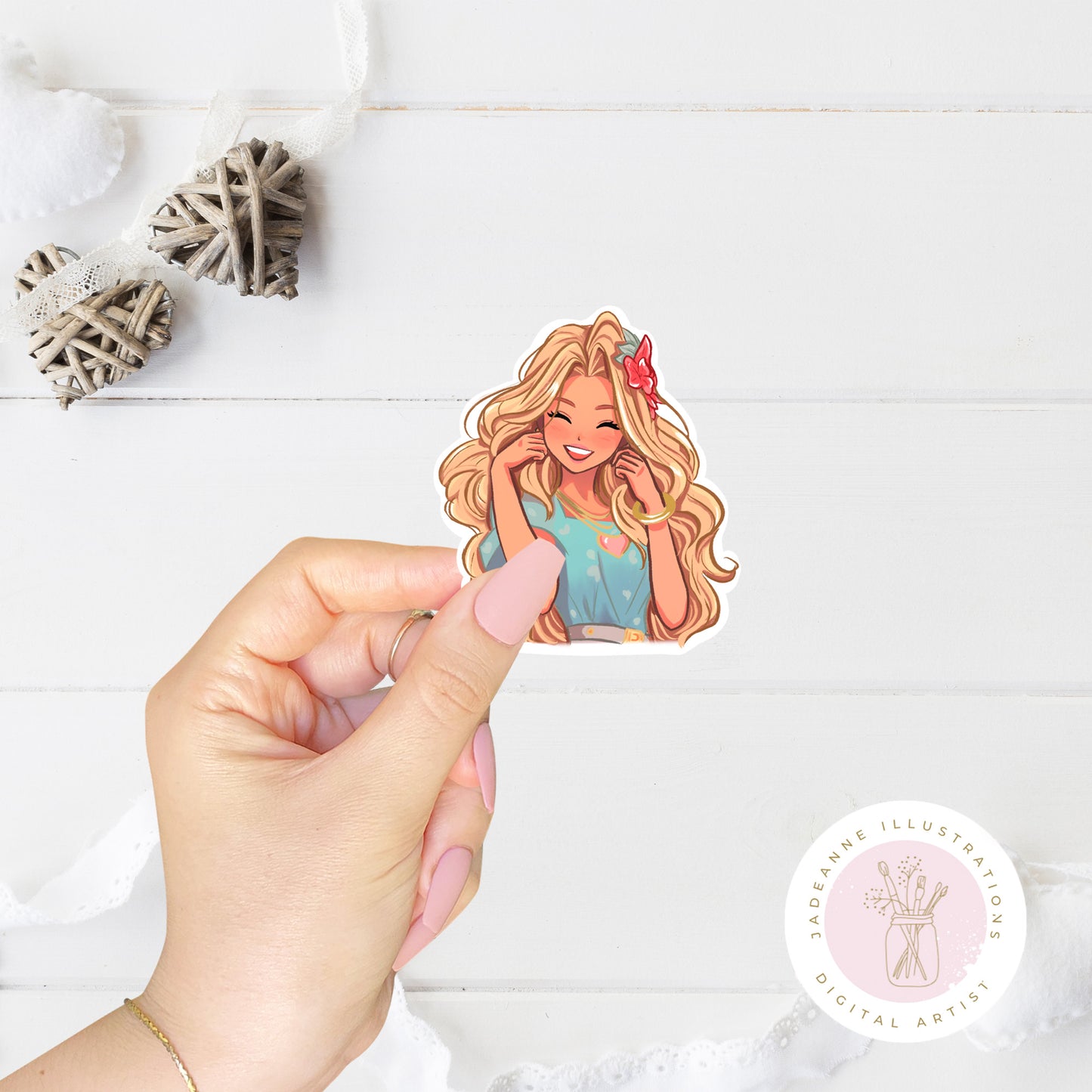 Set of 3 Kawaii girl Sticker